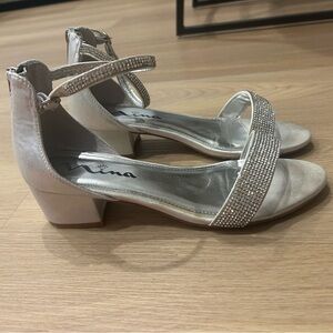 Nina Silver Strappy Heels